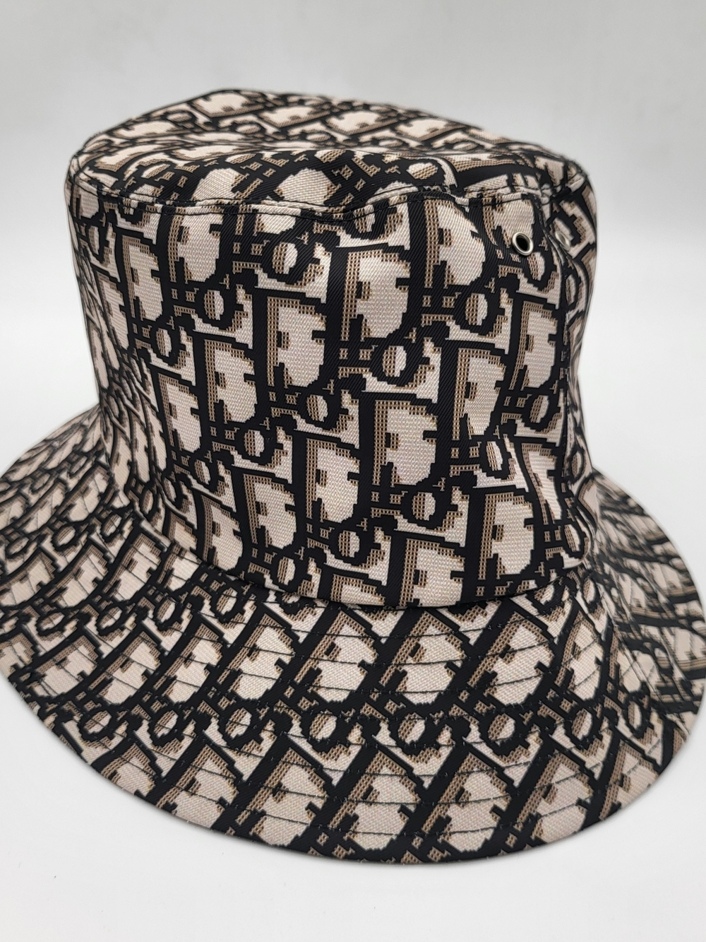 CHRISTIAN DIOR Oblique Reversible Teddy-D Brim Bucket Hat, Auth. w/COA.